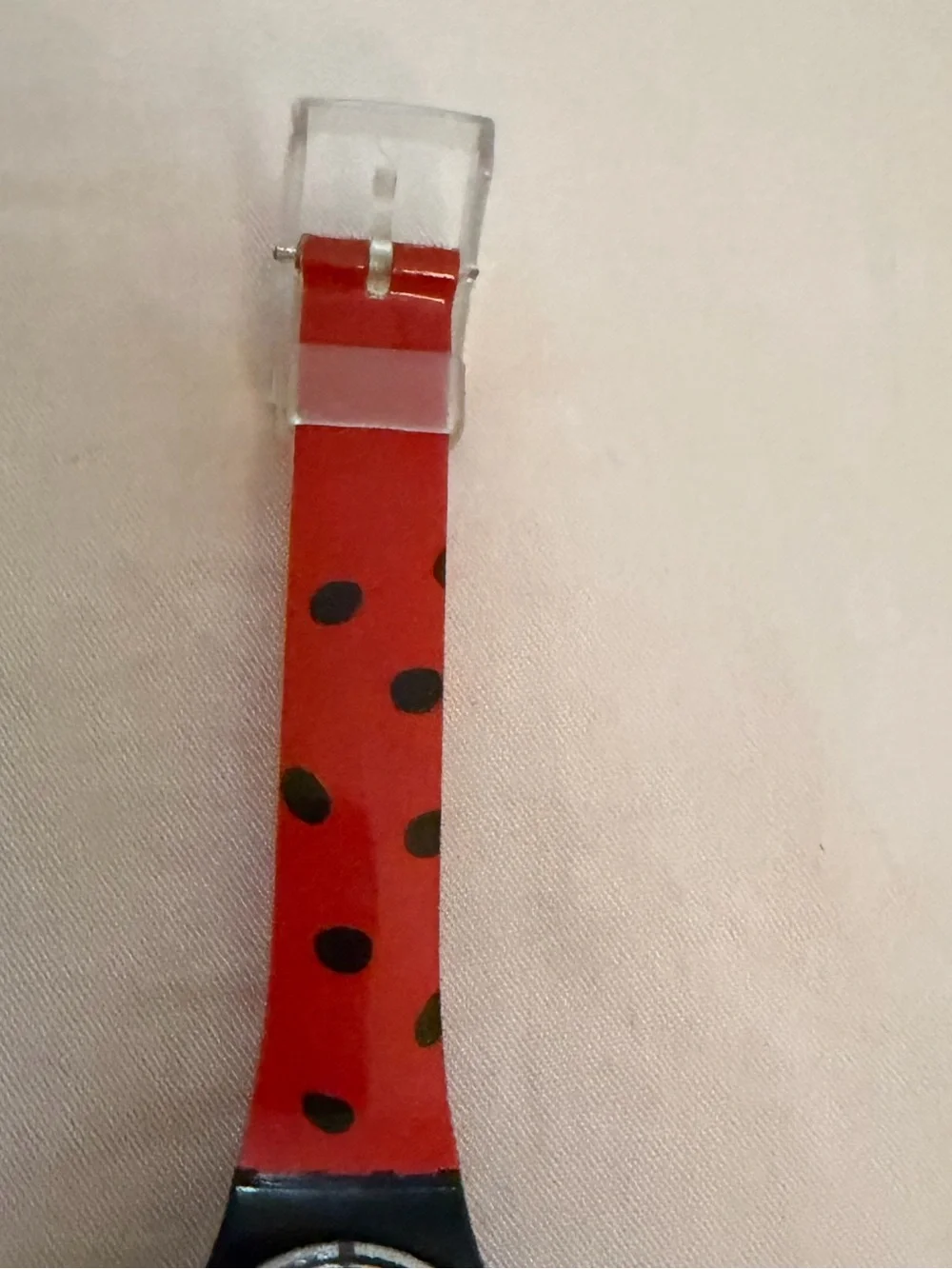 Vintage 1998 Swatch Lady Mariquita Red Polka Dot Swatch Watch